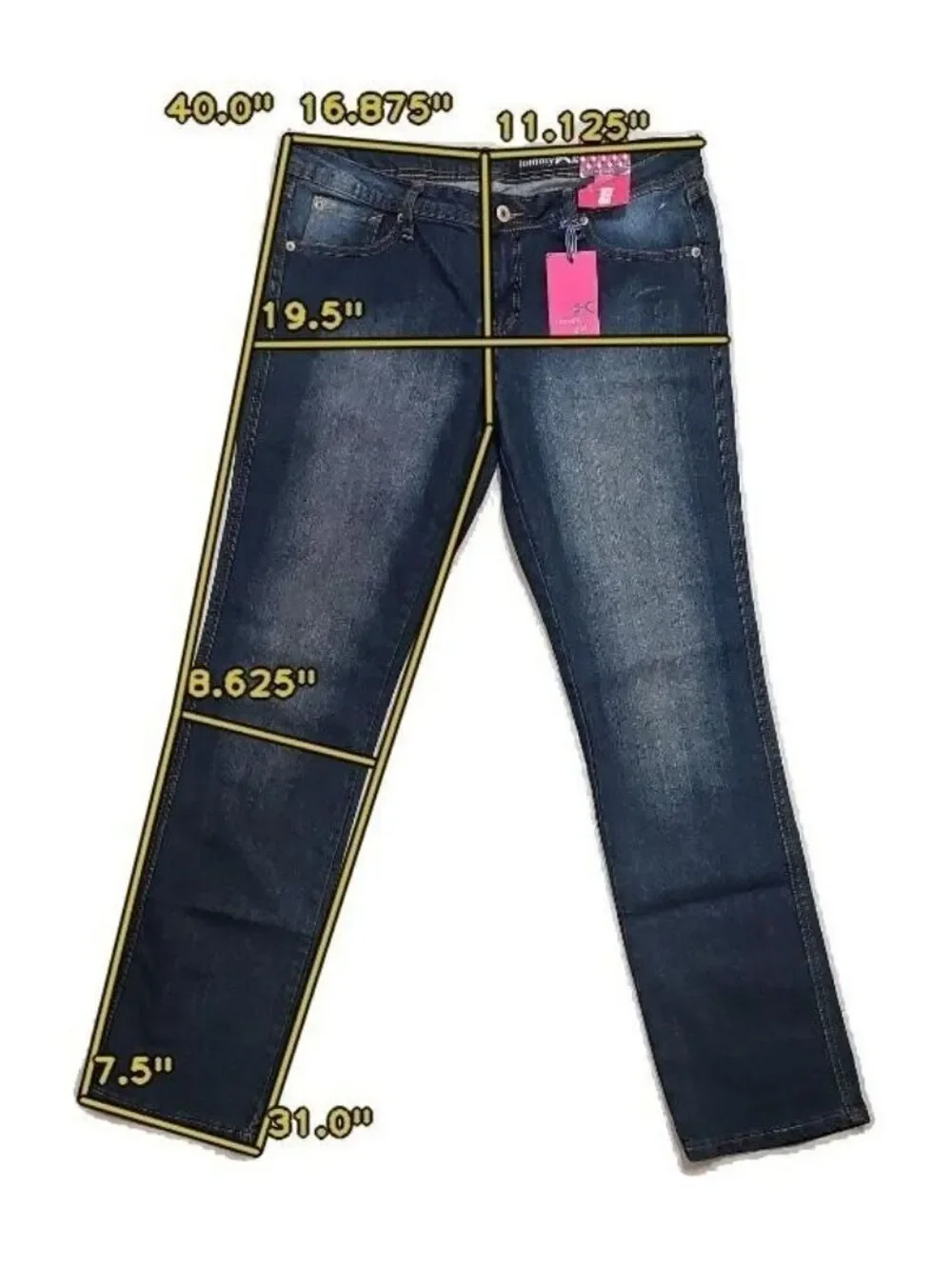 Y2K Tommy Girl Jeans – Youth 15 R – Dark Blue Stretch Denim – Straight Leg, NWT